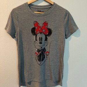 Disney Gray and Red Minnie Mouse Women’s Tee